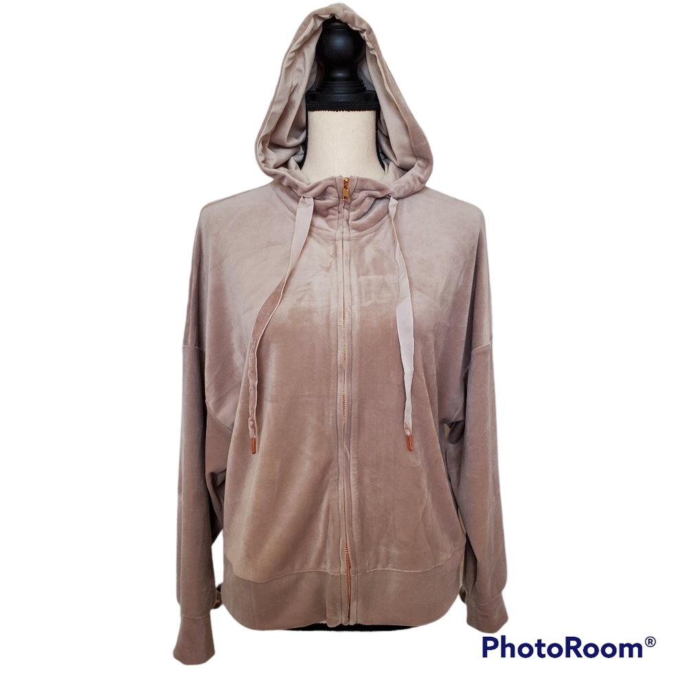 New Olive+Oak Zip-Up Women's Hoodie Size Small Mocha Stone Color